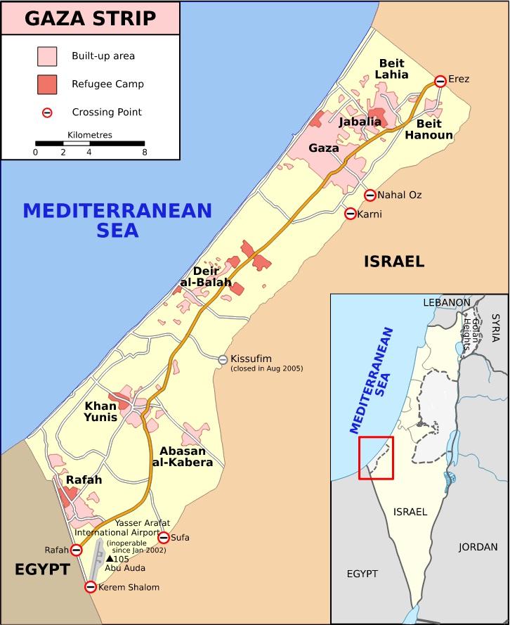 1 la carte de Gaza