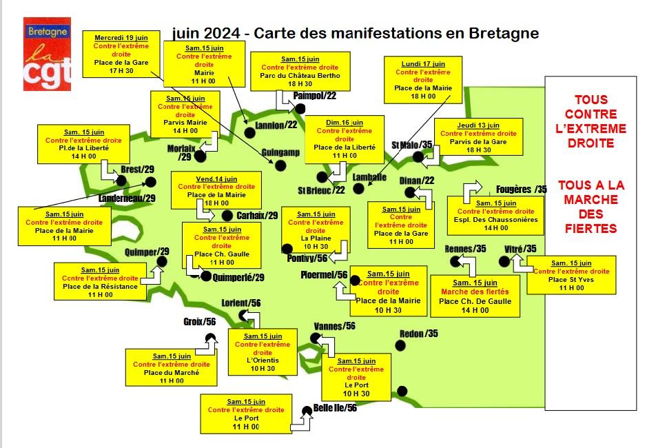 Carte manifs contre extreme droiite