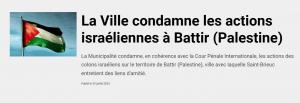 Sb condamneles actions a battir