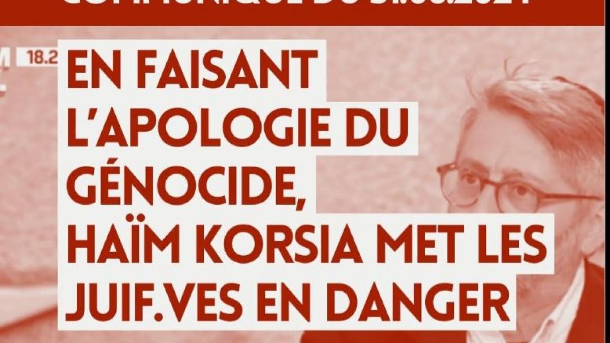 En faisant l’apologie du génocide, Haïm Korsia met les Juif·ves en danger